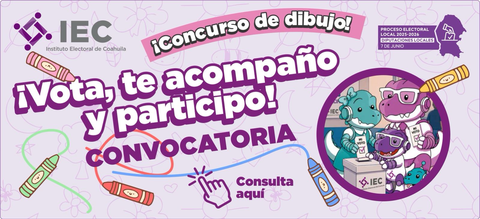 Banner Concurso de Dibujo Vota, te acompaño y participo.