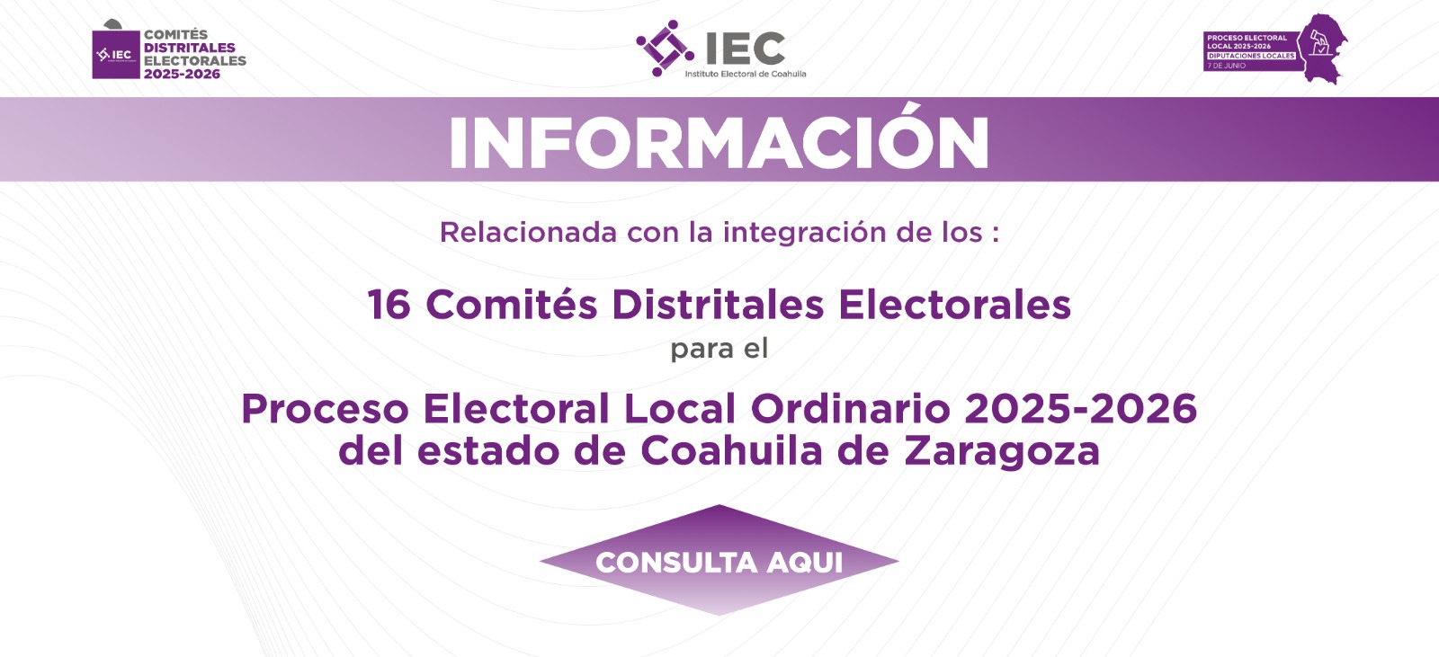 Banner comités distritales electorales