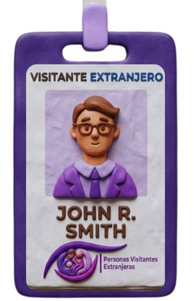 Ilustracion del gafette de un empleado.