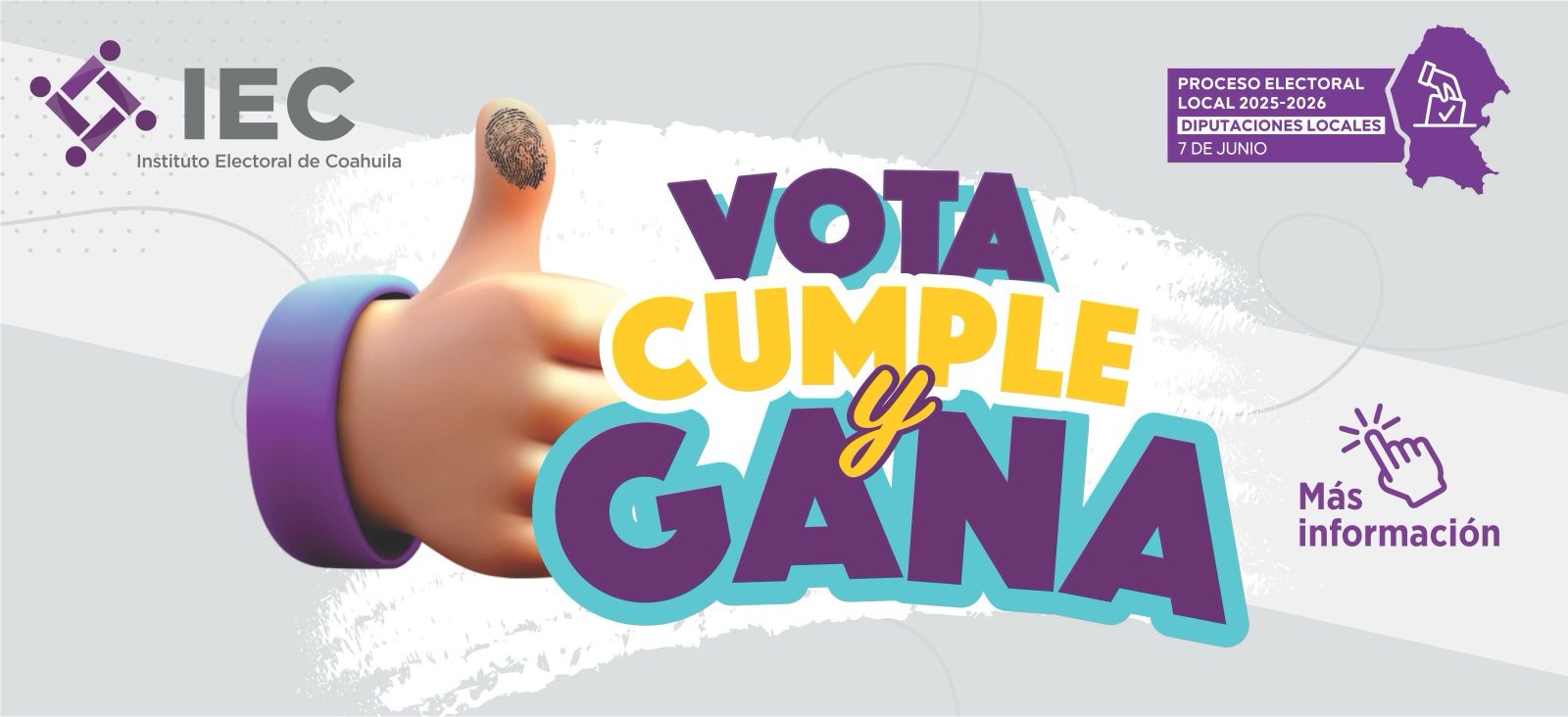 Banner Convocatoria Vota, Cumple y Gana.