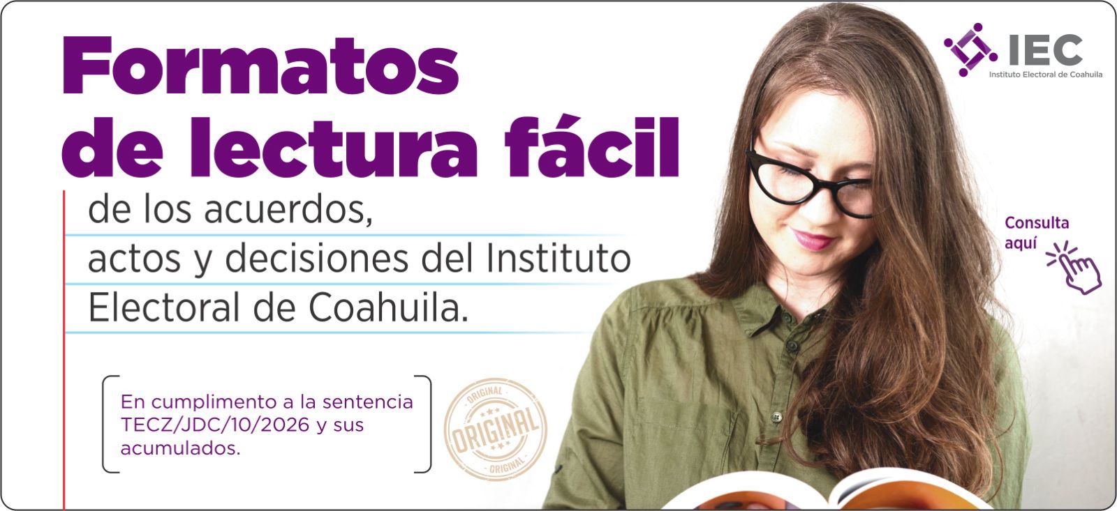 Banner formatos de lectura fácil.