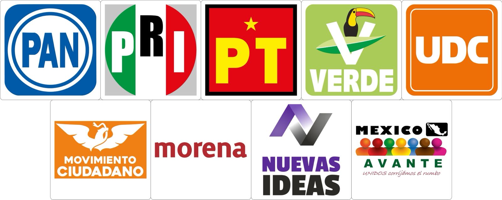 Imagen alusiva a los logos de los partidos politícos