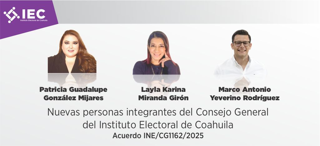 Banner Nuevos integrantes del consejo general IEC.